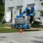 Church building being painted