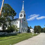 Church building being painted