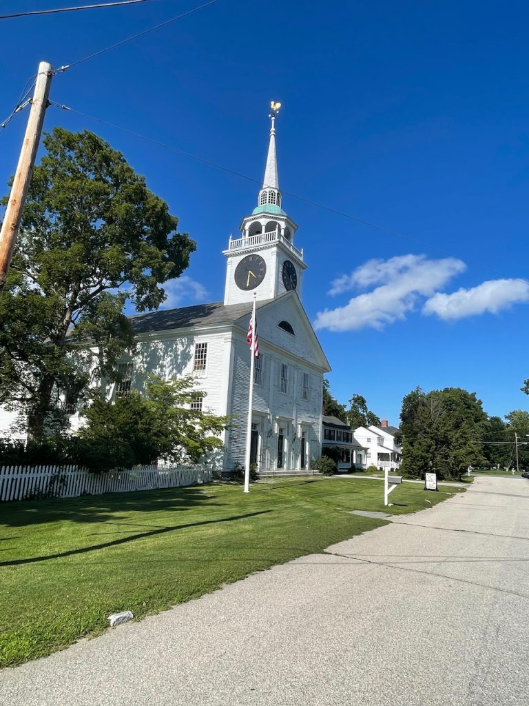 Church building being painted