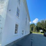 Church building being painted
