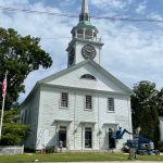 Church building being painted